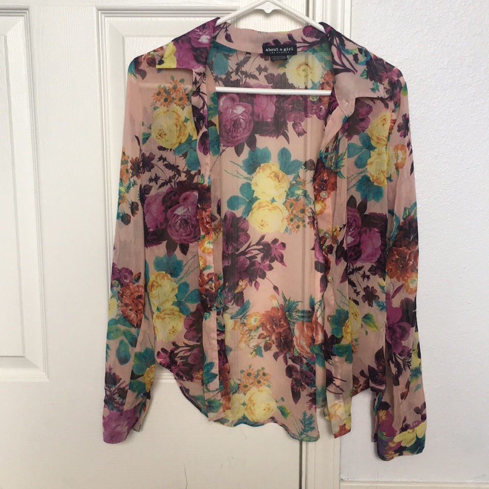 Light Floral Button Down